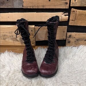 Women's Toe Warmers Banffie‎ Boots In Bordo/Black Size 8M